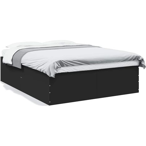 Maison Exclusive - Bettgestell Schwarz 150x200 cm Holzwerkstoff