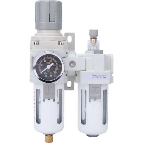 Régulateur de pression d'air comprimé avec filtre, séparateur huile/eau et manomètre AC3010-03 3/8 po BSPT (1/5)
