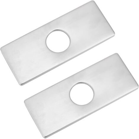 2 Pcs 34.5 mm Trou Couvre Plaque de Pont pour Robinet de Salle de Bain 304 Plaque de Couvercle D'Évier en Acier Inoxydable Rectangle 3 à 1 Plaque de Rosace de Robinet de Salle de Bain (1/5)