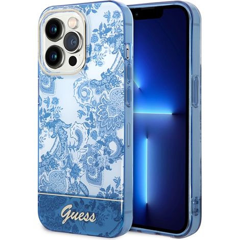 Guess GUHCP14XHGPLHB iPhone 14 Pro Max 6,7" blu/custodia rigida blu Collezione Porcellana (1/5)