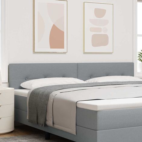 Tête de lit réglable en hauteur Gris clair 200 cm tissu vidaXL
