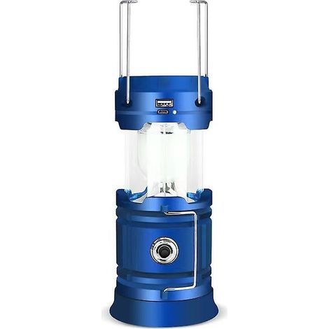 Lampe torche LED portable à piles, lanterne de camping, lanterne de tente, lampe de randonnée bleue (1/4)