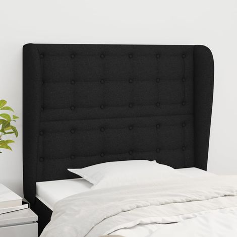vidaXL Kopfteil mit Ohren Schwarz 93x23x118/128 cm Stoff (1/5)