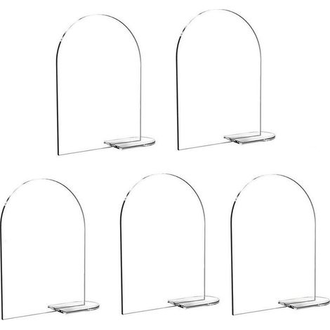 Lot de 5 numéros de table en acrylique transparent pour mariage, réunion, événements, restaurant, bureau (1/5)