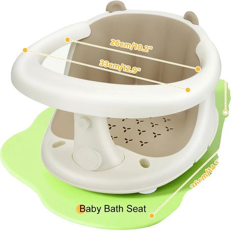 Siège de Bain pour Bébé, Design Ergonomique, Caractéristiques de Sécurité Antidérapantes, BLANC (1/2)