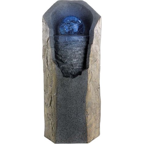 Fontaine de jardin en polyrésine 64cm – Éclairage LED à variation de couleur – Pompe incluse – Utilisation intérieure/extérieure – Lumineo (1/3)