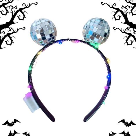 Serre-tête Boule À Facettes Bandeau À LED Halloween Vintage Lumineux Accessoires De Costume Pour Coiffure Disco Pour Club Scène Noël Réveillon Fêtes Festival De (1/5)