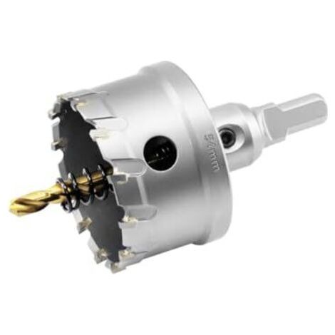 Scie cloche en carbure de 54 mm pour métaux, scie cloche professionnelle TCT pour métaux, acier inoxydable, fer, aluminium, laiton et plastique