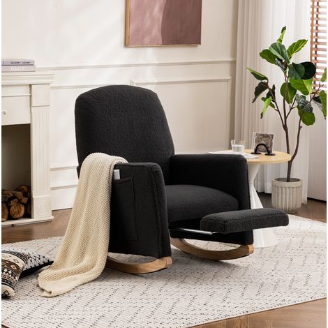 Sessel stuhl wohnzimmer schaukelnd mit Hocker Teddy OKMYHOME (1/5)