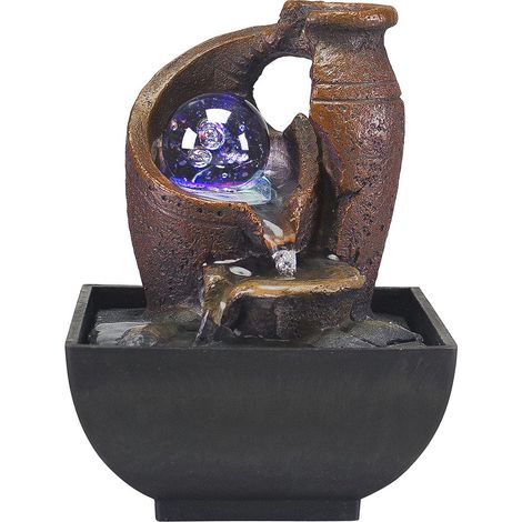 BEPER P201UTP201 Fontana Zen Anfora con Luce Led Rilassante - Fontana Zen da Interno, Resina/Nero, Piccola (1/5)