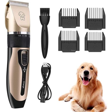 Quiet Dog Clippers, Cat Clippers, Dog Clippers for Long Thick Hair, Animal Hair Clippers, Professional Rechargeable Cordless Electric Clippers for Dogs, Cats, Rabbits