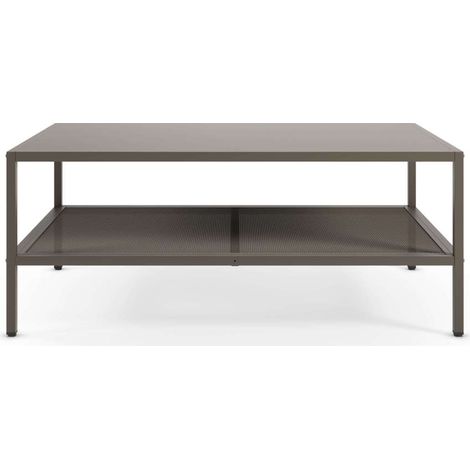 Mesa de centro rectangular modelo Felix acabado metal moca, 40cm(alto) 100cm(ancho) 60m(fondo). (1/3)