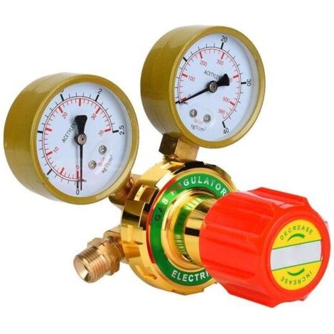 Régulateur de gaz acétylène, régulateur de gaz de soudure, compteur de pression acétylène pour chalumeau à gaz, kit de coupe G5/8 CGA580 (sortie acétylène 5/8) (1/5)