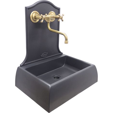 Fontaine murale Marsiglia pour maison jardin balcon mur extérieur avec meuble évier en laiton au choix : bruni