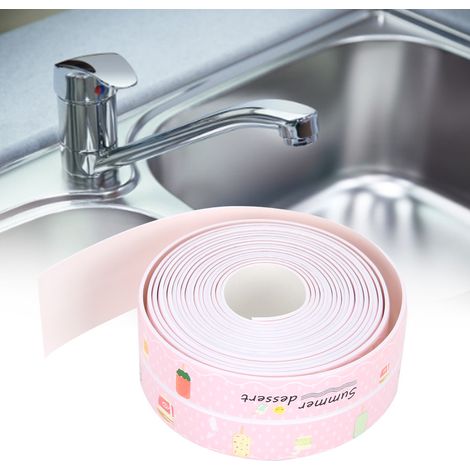 Bande de joint en PVC pour l'étanchéité de la cuisine et de la salle de bain, convient aux poêles et aux toilettes, bande de joint étanche, PVC pour crèmes glacées et desserts, adhésif acrylique 38 mm (1/5)
