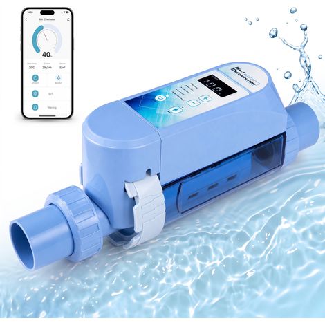 Électrolyseur au Sel Réglage à 5 Niveaux Chlorateur au Sel 4g/h avec Minuterie 24 h, Fonction d'Autonettoyage, Contrôle par APP, pour Piscine à 18 m³ (1/5)