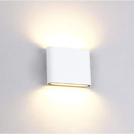 6-W-Wandleuchte für den Innen- und Außenbereich, Aluminium-Wandleuchte, nach oben und unten gerichtete Beleuchtung, modernes Design, warmweißes Licht für Schlafzimmer, Wohnzimmer, Flur, Treppenhaus (W