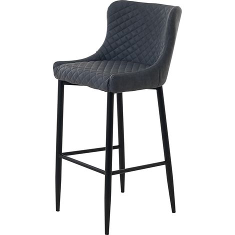 Otis Tabouret de bar gris avec structure en noir. (1/2)