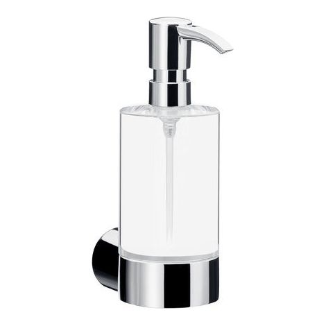 Emco fino distributeur de savon liquide, chromé, verre cristal clair, pompe doseuse plastique, env. 200 ml - 842100101 (1/4)