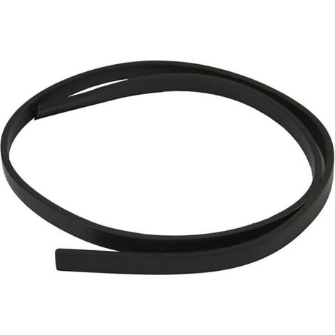 Bande de simili cuir - Noir - 1 cm x 1 m - Lisse - Intérieur