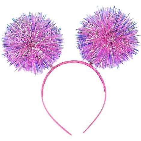 Bandeau à guirlandes et boules rebondissantes pour filles et femmes, diffusion en direct-Purple pink (1/5)