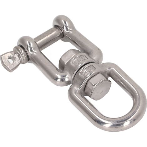 Manille à double mâchoire professionnelle robuste en acier inoxydable 304, dispositif de serrage pour corde d'escalade et balançoire, 10 mm / 0,39 po (1/5)