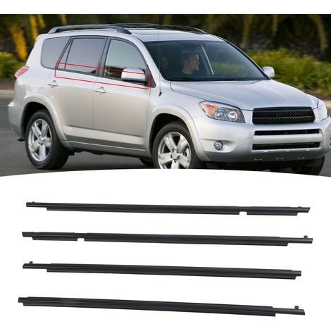 Ensemble de 4 joints et garnitures de fenêtre pour Toyota RAV4 2006-2008 (75720-42030, 75710-42030, 75740-42020, 75730-42020) (Surdimensionné)