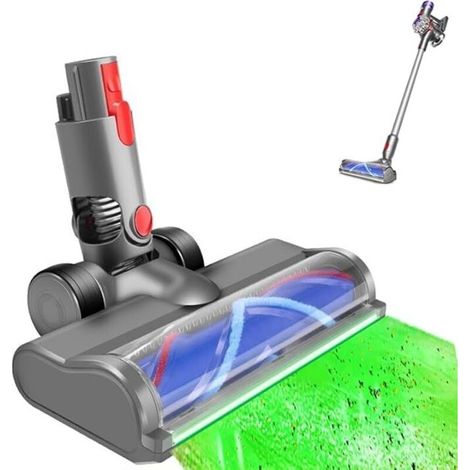 Verbesserter Staubsaugeraufsatz mit Staubsensor für Dyson V15, V11, V10, V8, V7, G5, Bürstenkopf mit grüner LED-Beleuchtung, die die gesamte Oberfläche abdeckt, ideal für Hartholzböden und Kurzflortep