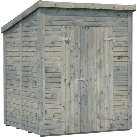 Abri de jardin en bois Leif 3,0 m2 Traité Gris (1/3)