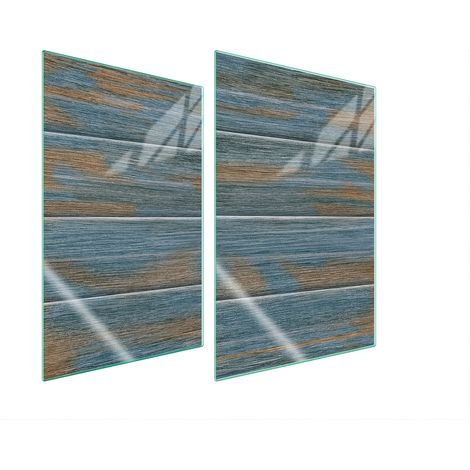 Plaque de protection en verre pour cuisine 2x35x52 bois (1/5)