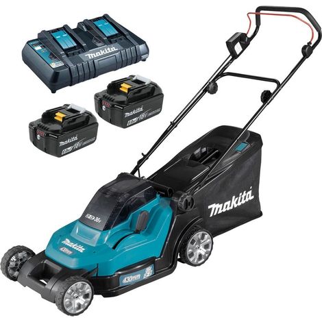 Makita DLM432 Twin 18v / 36v LXT Cordless 43cm Lawn Mower Soft Start 2 x 6AH (1/4)