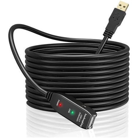 Câble d'extension USB, répéteur actif USB2.0 Un mâle à une femelle Longs câbles avec amplificateur de signal, 10M (1/5)