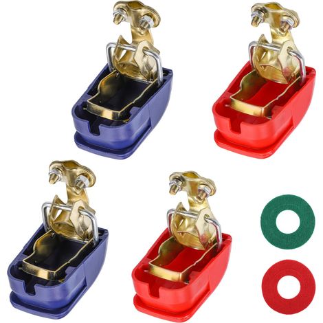 2 Pair Cosse Batterie Voiture, Cosses de Batterie de Voiture à Dégagement Rapide Caravane 1 Paire de Connecteurs Bornes, pour Bateau, Voiture, Moto, Voiture, Camion (Rouge et Bleu) (1/5)