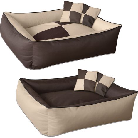 BedDog® 2en1 colchón para perro MAX QUATTRO L hasta XXXL, 9 colores, cama, sofá,cesta para perro:M, MELANGE (beige/marron) (1/3)