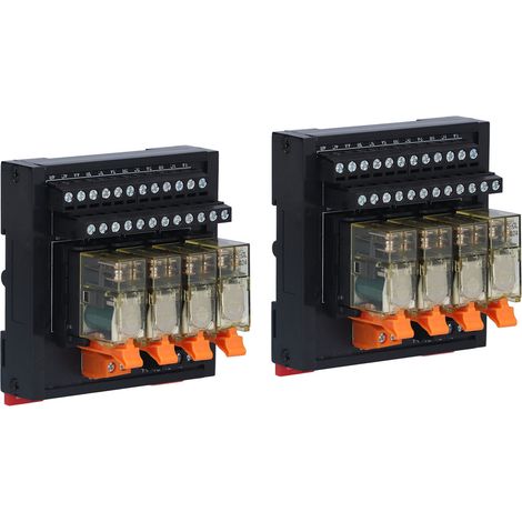 Module relais 4 canaux 2Pcs, 2 NO 2 NF, rail DIN, carte contrôle PLC BEM2S-4MZ, interrupteur industriel, montage sur rail, 2 ouvertures 2 fermetures, commande automatique. (1/5)