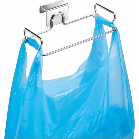 Ahlsen Accesorios de almacenamiento de cocina - Dispensador de bolsas Classico, organizador de puerta de metal pequeño, plateado (1/4)