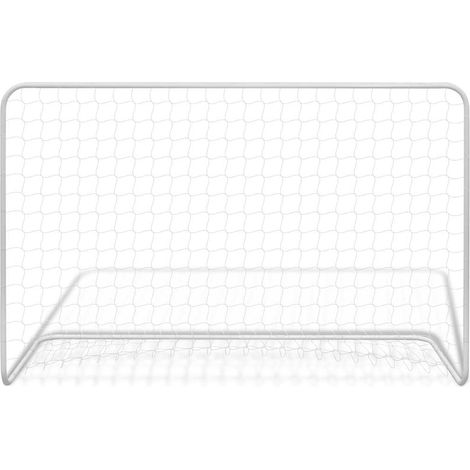 Maison Exclusive - Fußballtor mit Netz 182×61×122 cm Stahl Weiß