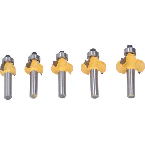 5 fraises à bois carbure queue 8 mm pour arrondir angles - lot de 5 pièces pour défonceuse, fraisage bois (1/5)