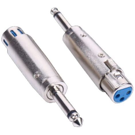 2PCS 3 Broches XLR Prise Femelle vers 6.35mm Mono Jack Adaptateur de Prise (1/5)