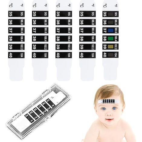 Forehead Thermometer Reusable Forehead Thermometer Strips for Checking Baby Temperature (1/5)