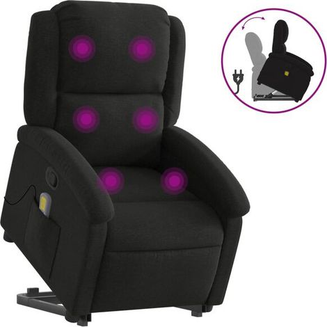 Fauteuil de massage inclinable en tissu noir (1/5)
