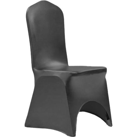 Stuhlhusse für elastische Stühle, SCHWARZ-METALLISCH, STRAPAZIERFÄHIG, hochwertige Bankettqualität