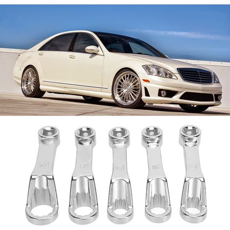 Satz von 5 Motorlager-Steckschlüsseln mit 16 mm, 17 mm, 18 mm, 21 mm und 24 mm sowie Außenneigungsschlüsseln für Benz VAG (Lieferung in einem Karton). (1/5)