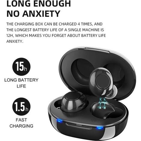 Appareil auditif TWS – Amplificateur de son numérique DSP – Réduction du bruit – Charge USB rapide – Autonomie 30h (1/5)