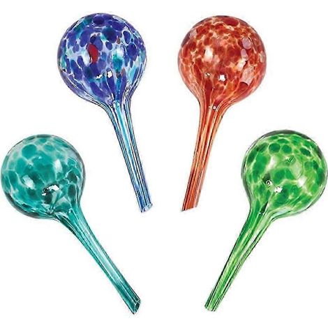 Lot de 4 globes d'arrosage pour plantes, système d'arrosage automatique en verre avec goutte-à-goutte pour plantes d'intérieur en pot (1/5)