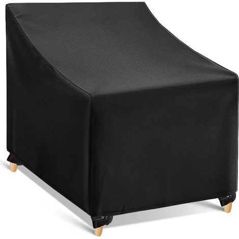 Housse de chaise imperméable – Housse pour chaise de jardin – 97 x 89 x 79 cm – Housse de protection imperméable et résistante aux UV – Convient aux chaises de jardin – Noir (1/3)