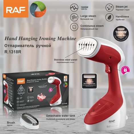 (Rouge) Fer à repasser électrique portatif aux normes européennes, petit fer à vapeur pour usage domestique (1/5)