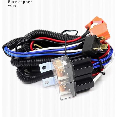 H4-LED-Scheinwerfer-Lichtleisten-Kabelbaum-Relais-Kabelsatz für Autos – Yvan Edition 0724