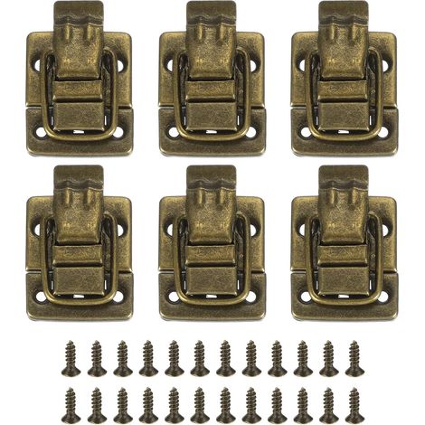 cierres para baúl con tornillos de bronce  Hebillas metálicas para maleta, cierre retro para baúl, para maleta (1/5)