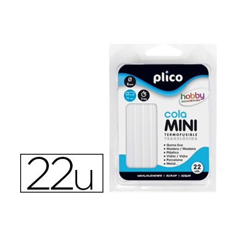 BLISTER 22 BARRITAS COLA TRANSPARENTE TERMOFUSIBLE 100X8MM